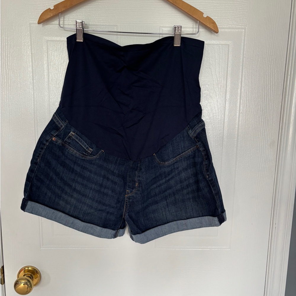 Signature by Levi Strauss High Waist Blue Maternity Shorts
